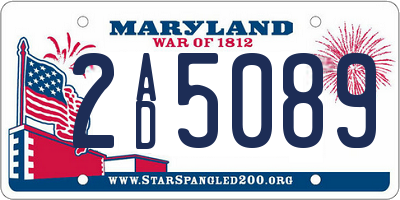 MD license plate 2AD5089