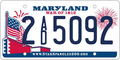 MD license plate 2AD5092