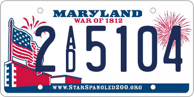 MD license plate 2AD5104