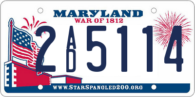 MD license plate 2AD5114