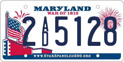MD license plate 2AD5128