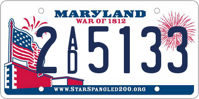 MD license plate 2AD5133