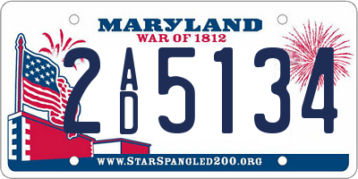 MD license plate 2AD5134