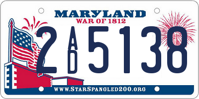 MD license plate 2AD5138