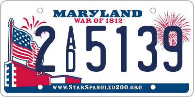 MD license plate 2AD5139