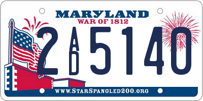 MD license plate 2AD5140