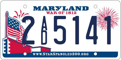 MD license plate 2AD5141