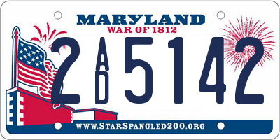 MD license plate 2AD5142
