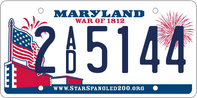 MD license plate 2AD5144
