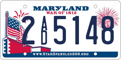 MD license plate 2AD5148
