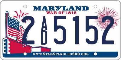 MD license plate 2AD5152