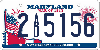 MD license plate 2AD5156