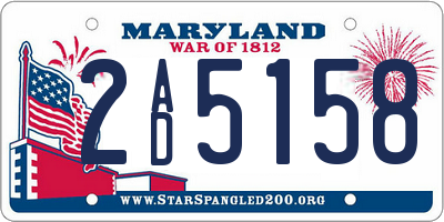 MD license plate 2AD5158