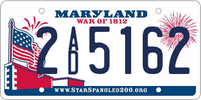 MD license plate 2AD5162