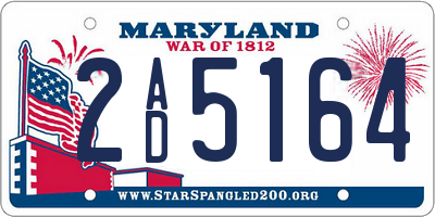 MD license plate 2AD5164