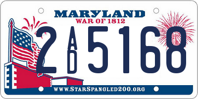 MD license plate 2AD5168