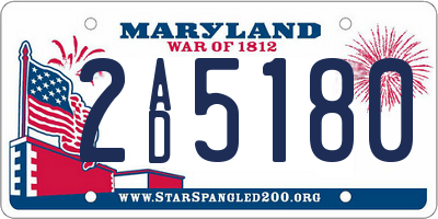 MD license plate 2AD5180