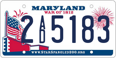 MD license plate 2AD5183