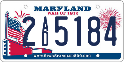 MD license plate 2AD5184