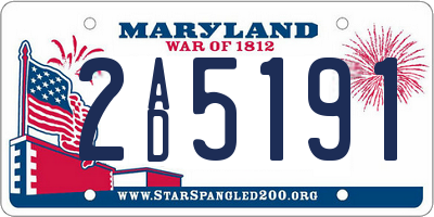 MD license plate 2AD5191