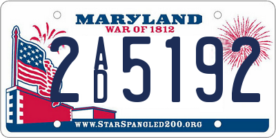 MD license plate 2AD5192