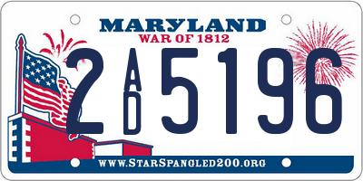 MD license plate 2AD5196
