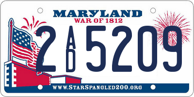 MD license plate 2AD5209
