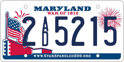 MD license plate 2AD5215