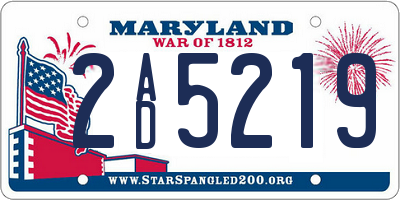 MD license plate 2AD5219