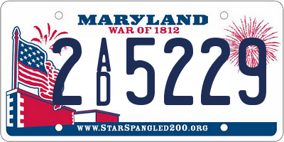 MD license plate 2AD5229