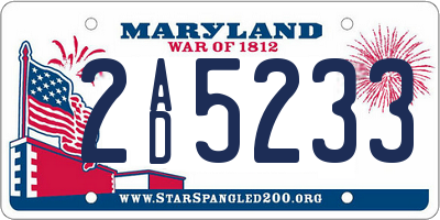 MD license plate 2AD5233