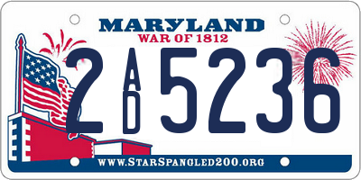 MD license plate 2AD5236