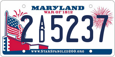 MD license plate 2AD5237