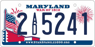 MD license plate 2AD5241