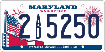 MD license plate 2AD5250