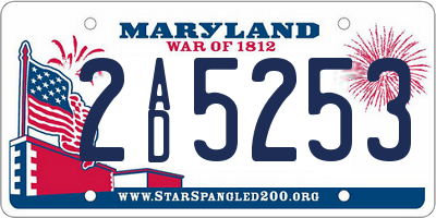 MD license plate 2AD5253