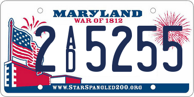 MD license plate 2AD5255
