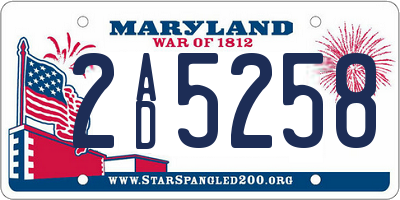MD license plate 2AD5258