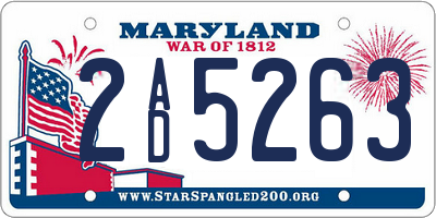 MD license plate 2AD5263