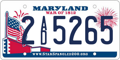 MD license plate 2AD5265