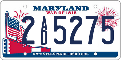 MD license plate 2AD5275