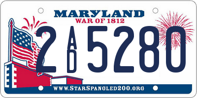 MD license plate 2AD5280