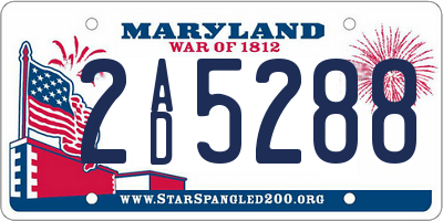 MD license plate 2AD5288