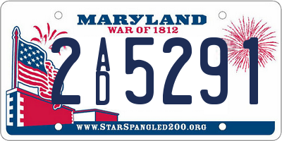 MD license plate 2AD5291