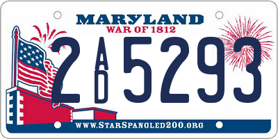 MD license plate 2AD5293