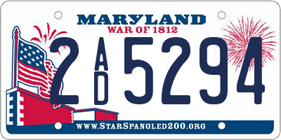 MD license plate 2AD5294