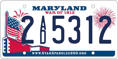 MD license plate 2AD5312