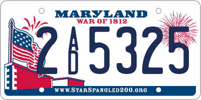 MD license plate 2AD5325
