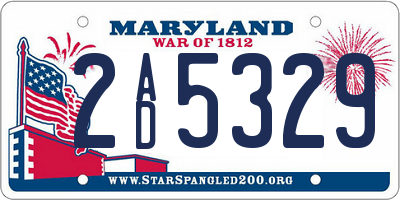 MD license plate 2AD5329