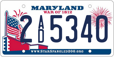 MD license plate 2AD5340